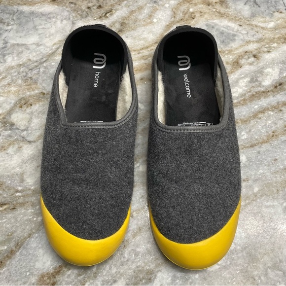 MAHABIS Classic Gray Wool Slippers Removable insole EU45 US Mens 11-11.5 - Picture 2 of 10